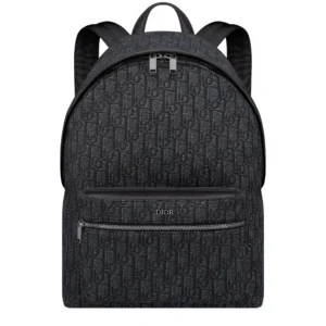 dior oblique jacquard rider black backpack 1voba088yky h00n front