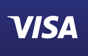 new visa logo white font blue background latest